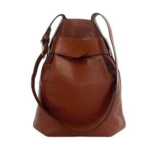 LOUIS VUITTON Authentic Vintage Brown Leather Shoulder Bag